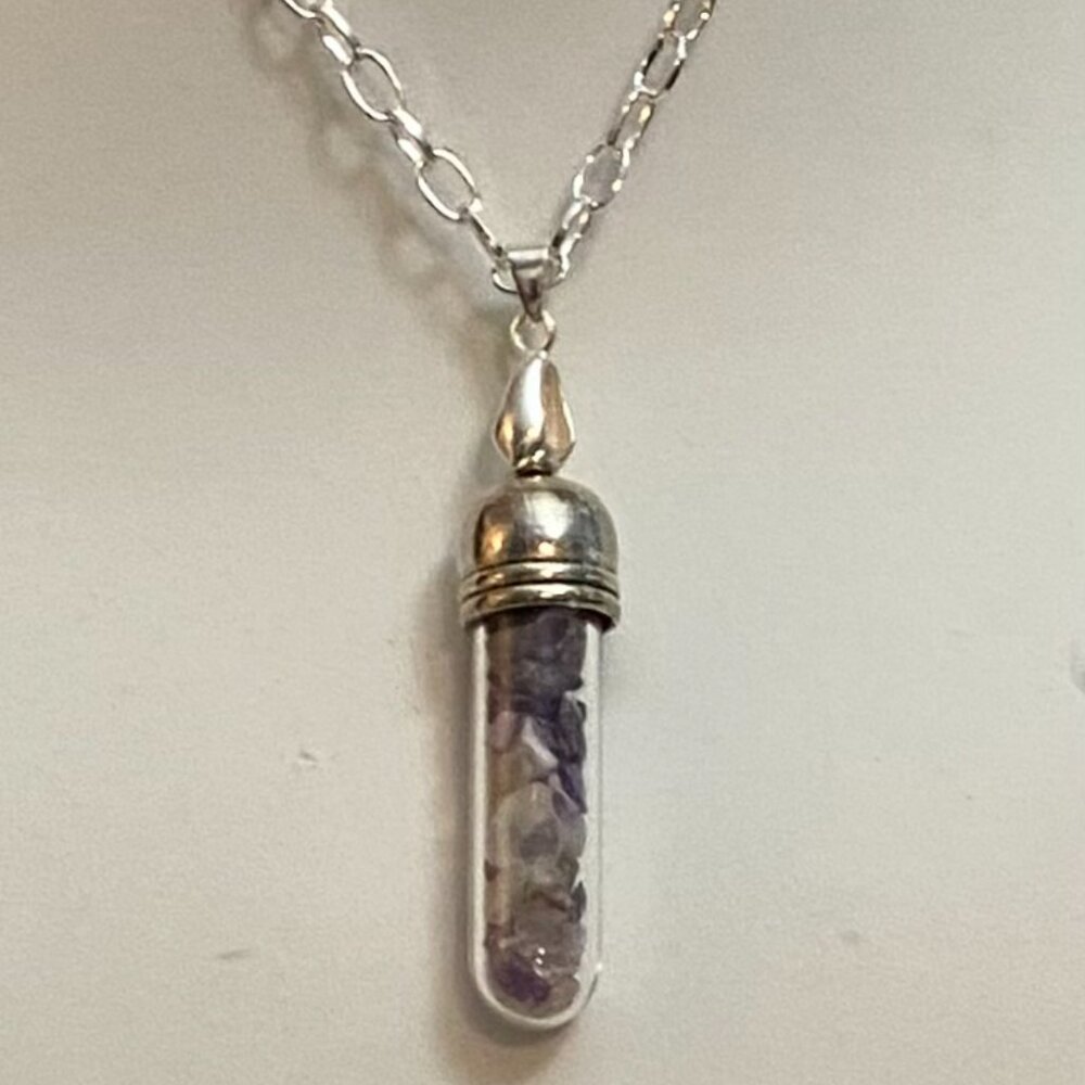 NEW Genuine Amethyst crystal chips necklace
